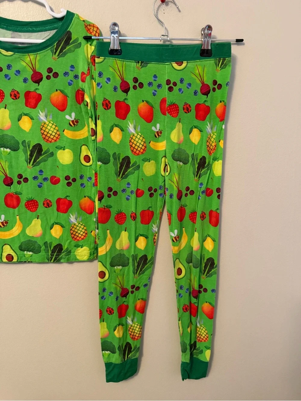 Little Sleepies Green Fruit & Veggie Print Pajama Set